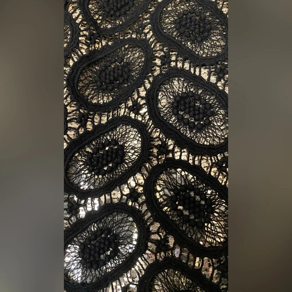 NWT 3.1 Phillip Lim Black Lace Overlay Gold Sequin Lining Skirt w/ Pockets Sz 6 - Picture 5 of 9